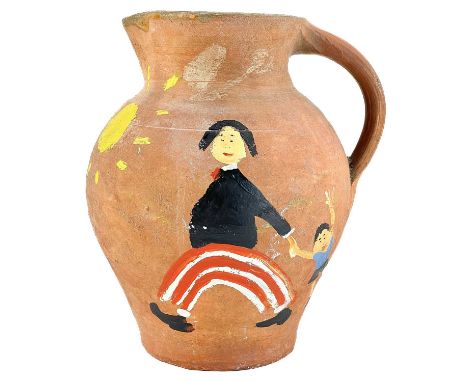Simeon STAFFORD (1956) Painted jug  Painted ceramic jug (recycled), signed and dated, height 20cm.