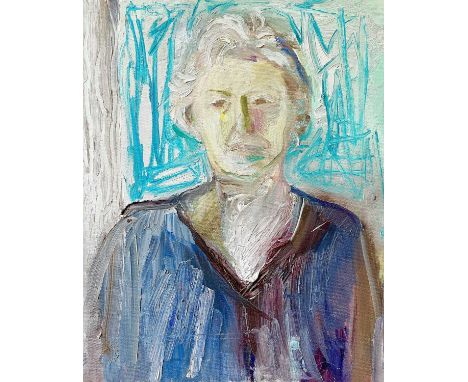 Romi BEHRENS (1939-2019) Portrait of Mary, 2015  Oil on canvasSigned and inscribed to verso50.5 x 40.5cm