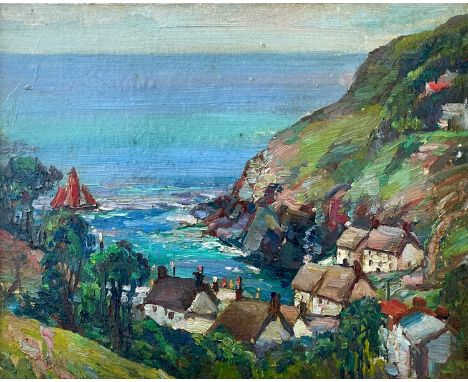 Garstin COX (1892-1933) Cadgwith Cove  Oil on panel, signed, 24 x 29.5cm.This oil is in good original condition. It has a glo