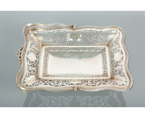 EDWARDIAN SILVER PIERCED CAKE BASKET
maker BP, Birmingham 1904, engraved dates to swing handle, approximately 644g, 26.5cm lo