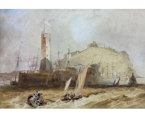 James Duffield Harding (British 1797-1863): Scarborough Lighthouse (pre-1843), watercolour unsigned 23cm x 34cm Notes: an ori
