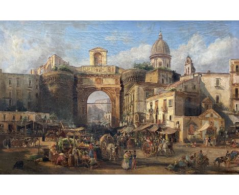 Italian School (19th century): Porta Capuana - Naples, oil on canvas indistinctly inscribed 48cm x 73cmCondition Report: Good