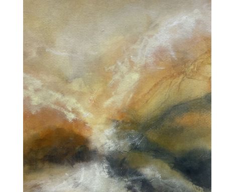David Baumforth (British 1945-): 'Moorland Path above Hutton le Hole', mixed media signed with monogram, original title label