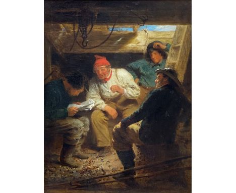 Charles Robert Leslie RA (British 1794-1859): News from Home, oil on canvas laid on to panel signed 45cm x 35cmCondition Repo