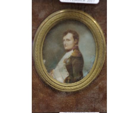 A bust length portrait miniature of Napoleon Bonaparte, 6 x 5cm oval. 