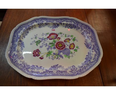 A Copeland Spode 'Mayflower' meat plate, 54cm wide. 