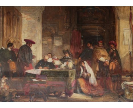 JOHN FREDERICK LEWIS RA (1805-1876) "A Spy of the Christino Army brought before the Carlist General in Chief Zumalacarregui",