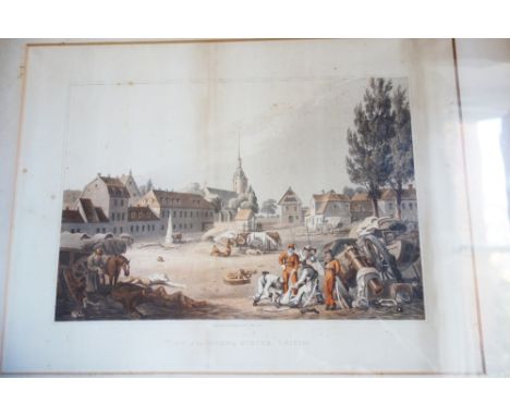 EUROPEAN SCHOOL, 19th century A set of four German town views: "Frankfort", "Hamburgh", "Smolensko" and "The Grimma Suburb of