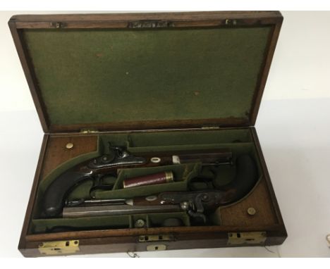 An exceptional pair of cased Precussion Officers Pistols by Ross of Edinburgh, provenance owned by the late Admiral George Ha