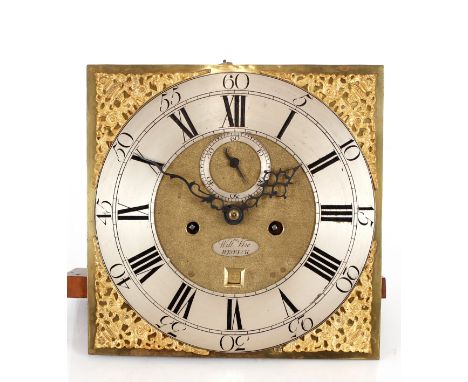 William Vise of Wisbech,&nbsp;oak long case clock, the square brass spandrel dial with steel chapter ring supporting an eight