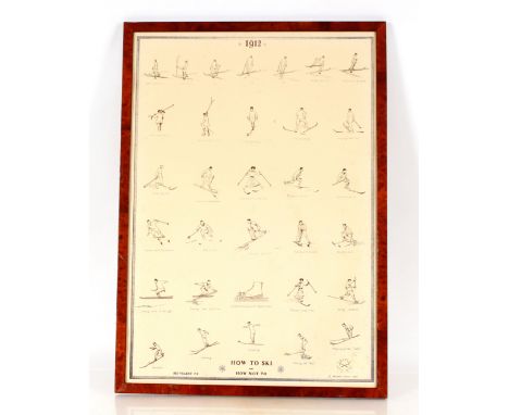 Continental school 1912,&nbsp;study of ski-ing positions entitled "How To Ski, and How Not To", black and white print&nbsp;
