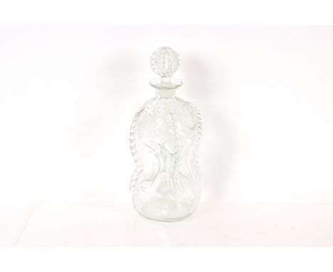 A collection of 18th and 19th Century glassware,&nbsp;to include a Dutch hourglass shaped decanter and stopper with etched de