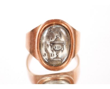 A Georgian&nbsp;yellow metal mourning ring