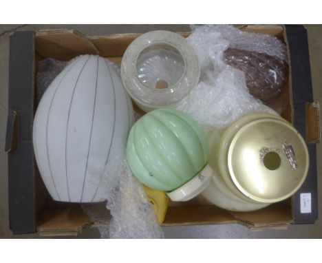 A collection of glass light shades **PLEASE NOTE THIS LOT IS NOT ELIGIBLE FOR POSTING AND PACKING** 