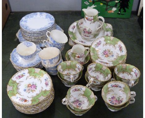 A T. Goode &amp; Co. tea set including ten cups, twelve saucers, small bowl, sugar bowl, cream jug (repaired), milk jug, serv