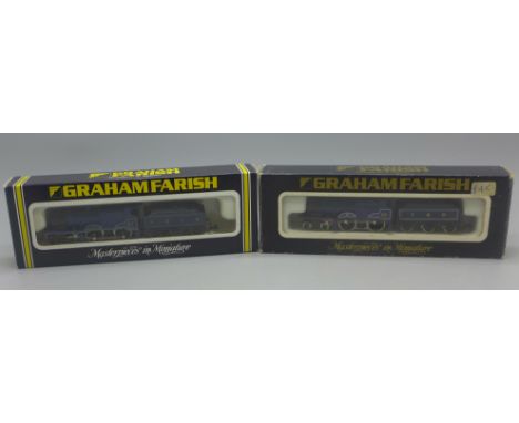 Two Graham Farish by Bachmann N gauge locomotives, Somerset and Dorset compound and a Caledonian Railway compound 