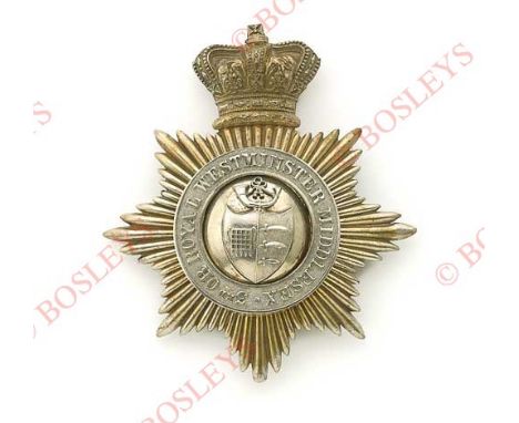 Badge. 3rd Middlesex or Royal Westminster Militia Victorian Officer’s shako plate circa 1861-69. A very fine and exceedingly 