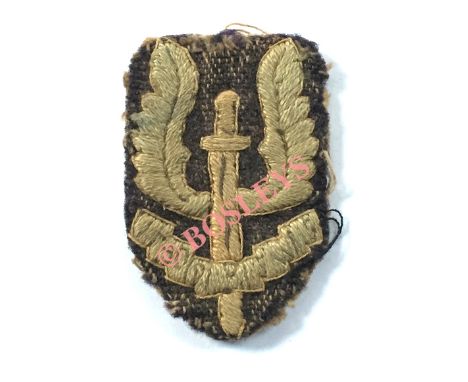 Badge. WW2 SAS Special Air Service Cloth Cap Badge of Trooper Douglas “Daggerman” Harding Ex Popski’s Private Army A very goo