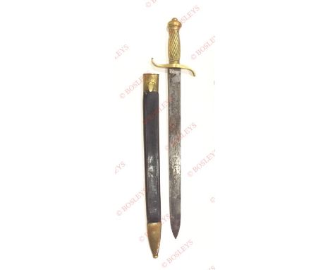Crimean War Period Prussian 1852 Pattern Side Arm Sword. A good example with single edged flat blade, with spear point. The s