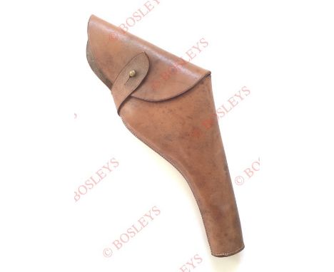 Grenadier Guards Attributed Officer’s Pistol Holster. A fine Boer War period example for a Webley WG or similar revolver. Sti