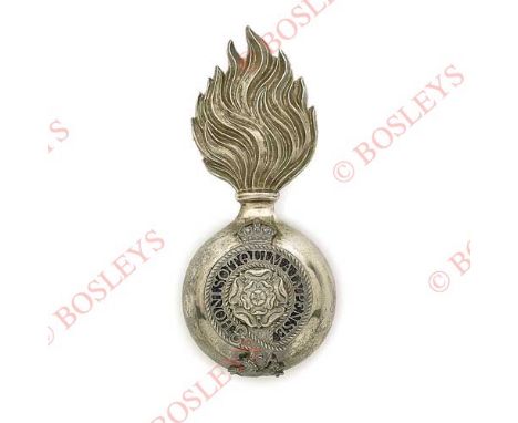 Badge. The Royal Fusiliers (City of London Regiment)Volunteer Battalions Edwardian Officer’s fur cap grenade circa 1902-08. A