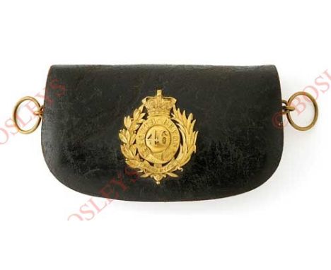 46th (South Devon) Regiment of Foot Victorian Officer’s pre 1881 pouch. A good scarce black patent leather example possibly a