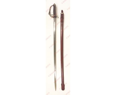 Royal Artillery George VI Period Officer’s Sword A good example the straight single edged blade with etched GVIR crowned cyph