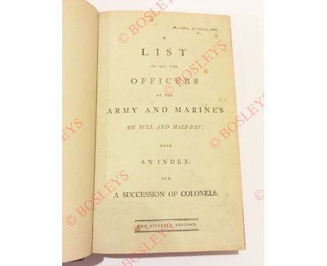 Napoleonic War Period British Army Officer List 1802. A good clean example, listing Officers of the Army and Royal Marines. C