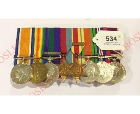 WW1 / WW2 King’s Own Yorkshire Light Infantry Campaign Group of Eight Medals. Awarded to “4682319 SJT R.J. STOREY K.O.Y.L.I.”