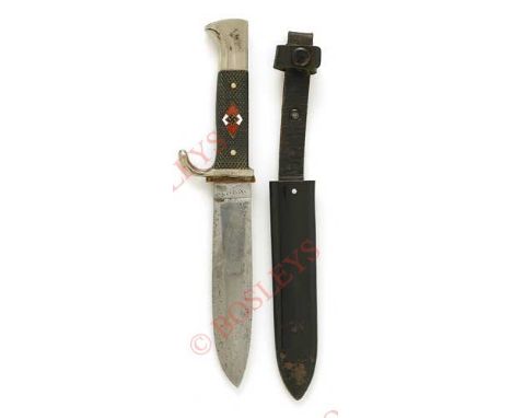 German Third Reich Hitler Youth Knife by Emil Voos Waffenfabrik, Solingen A good example, the blade bearing RZM M7/2 and date