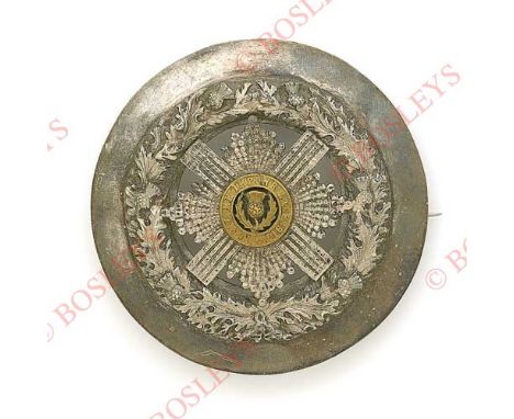 Badge. Scottish. 9th (Highland) VB Royal Scots Officer’s plaid brooch. A fine and scarce example by J. Stewart & Son, 88 Geor