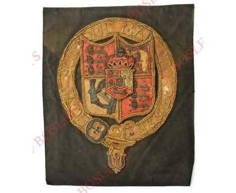 1801-1816 Gold Bullion Embroidered Royal Coat of Arms. This is a fine quality large example, possibly used in the Royal House