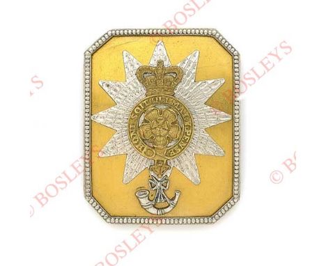 Badge. 7th (or Royal Fusiliers) Regiment of Foot Georgian Light Company Officer’s shoulder belt plate. A very fine and exceed