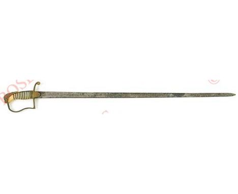 1805 Pattern Napoleonic War Period Royal Navy Officer’s Sword. This example with a 32 inch straight single edged blade, with 