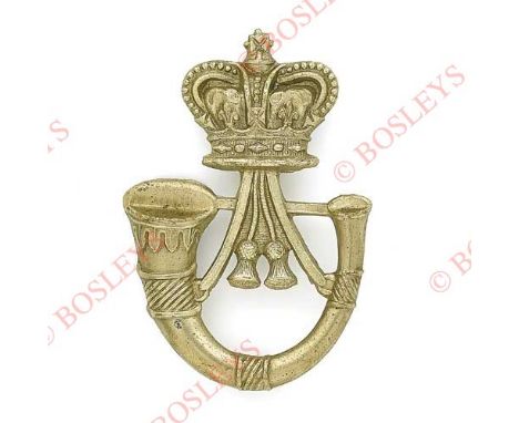 Badge. Armagh Light Infantry Irish Militia Victorian OR’s glengarry badge circa 1874-81. A good die-stamped white metal examp