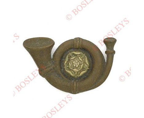 Badge. King’s Own Yorkshire Light Infantry Boer War KOYLI Officer’s slouch hat badge. A good scarce large die-cast bronze coi