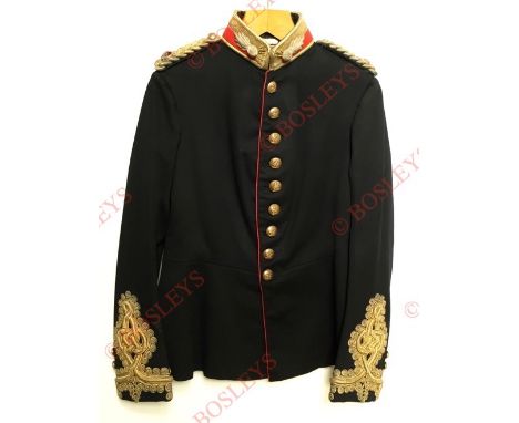 Royal Artillery Victorian Officer’s Full Dress Tunic. A fine example. Blue uniform with scarlet collar and piping to fronts. 