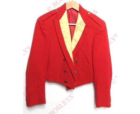 Gloucestershire Regiment Officer’s Mess Jacket. A good example of the double breasted post 1902 Pattern. Scarlet step collar 