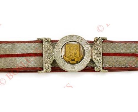 The London Regiment 13th County of London Battalion (Kensington) Officer’s Sword Belt. A rare post-1908 example in the style 