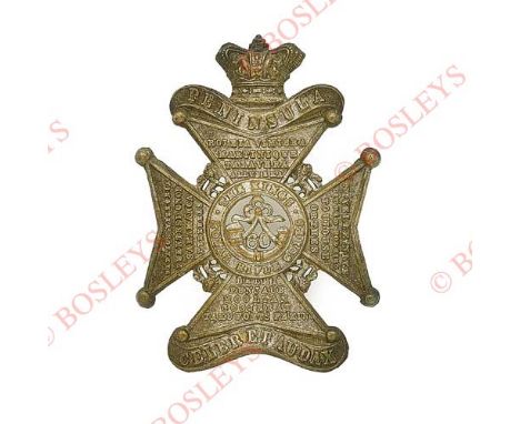 Badge. 60th King’s Royal Rifle Corps Victorian glengarry badge circa 1874-81. A good die-stamped silvered example. Maltese cr