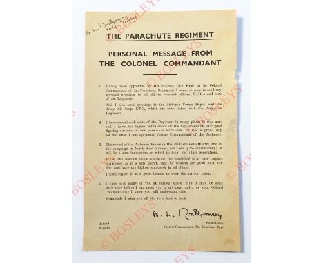 Christmas 1942 Field Marshal The Viscount Montgomery Personal Message to his 8th Army. This single sheet message is dated Chr