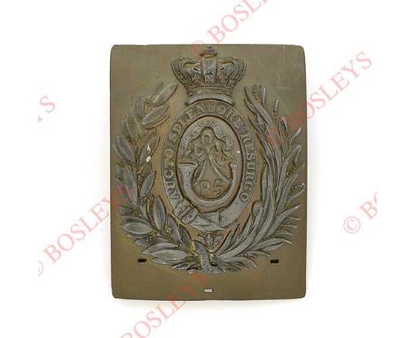 Badge. 85th Foot Victorian Officer’s shoulder belt plate circa 1840-55. A mid 19th century example. Gilt rectangular plate mo