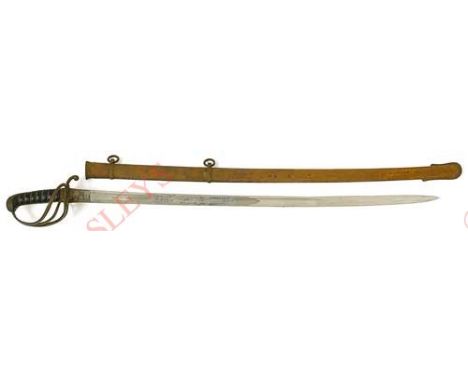 Mid Victorian 1822 Light Cavalry Pattern Sword. A good early example, the slightly curved blade with etched decoration, inclu