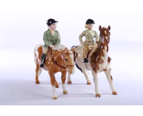 BESWICK FIGURE OF A GIRL ON A PONY
model number 1499, designer A. Gredington, black stamp to underside and numbered 46, 15cm 