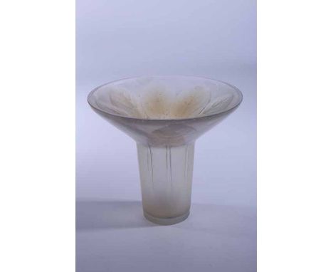 RENE LALIQUE VIOLETTES VASE
frosted opalescent glass, No. 930, designed 1921, moulded to the everted rim with a band of leave