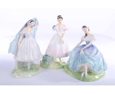 THREE ROYAL DOULTON PORCELAIN BALLERINA FIGURES
including 'The Forest Glade, Giselle', HN2140, 'Giselle', HN2139' and 'La Syl