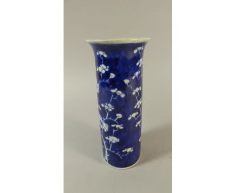 A Chinese Underglaze Blue and white Vase with Prunus Decoration, Kangxi Mark to Base