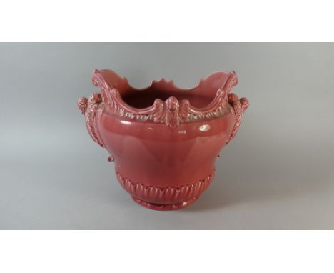 A Glazed Ceramic Two Handled Jardiniere with Impressed Mark to Base, England, 29cm High  