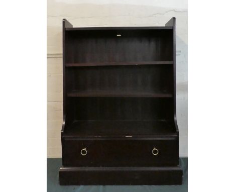 A Stag Three Shelf Water Fall Bookcase with Single Long Base Drawer, 76cm Wide