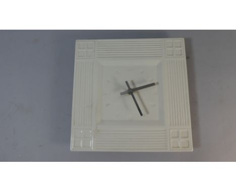 A Modern Belleek Ceramic Wall Clock with Battery Movement, 28cm Square